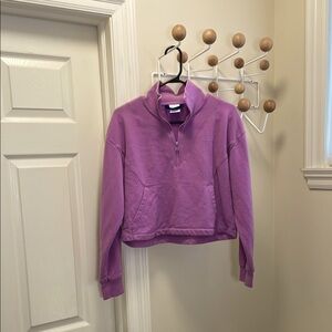 Outdoor Voices Long Sleeve Crop Pullover Shirt - Purple - M